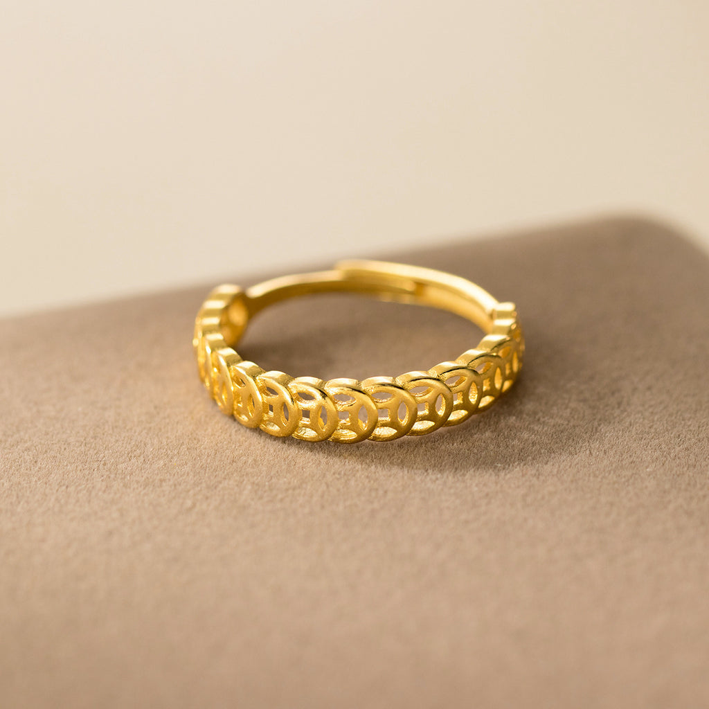 Damen eleganter filigraner Ring mit strukturiertem Muster Shop Nory