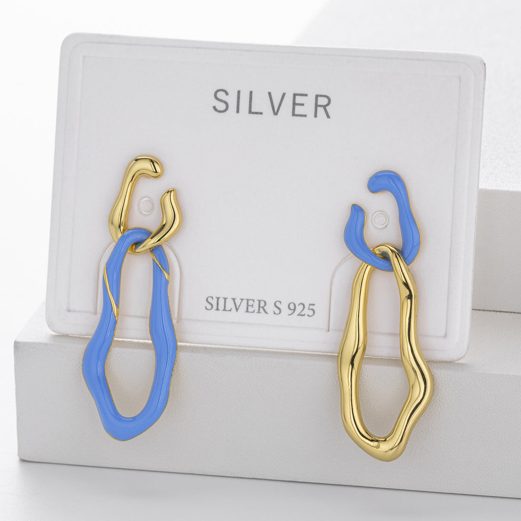 Damen Ohrhänger mit kreativem, geschwungenem Design aus 925 Sterling Silber Shop Nory