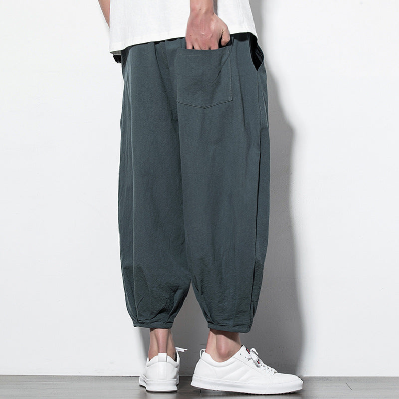 Herren Weite Harem-Loungehose mit elastischem Bund und gerafften Knöchelabschlüssen Shop Nory