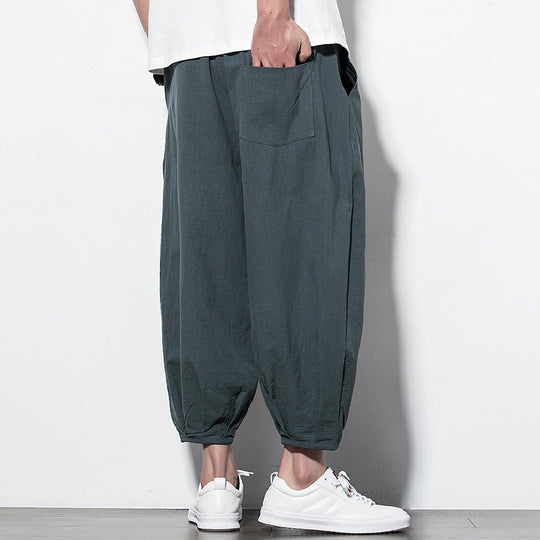 Herren Weite Harem-Loungehose mit elastischem Bund und gerafften Knöchelabschlüssen Shop Nory