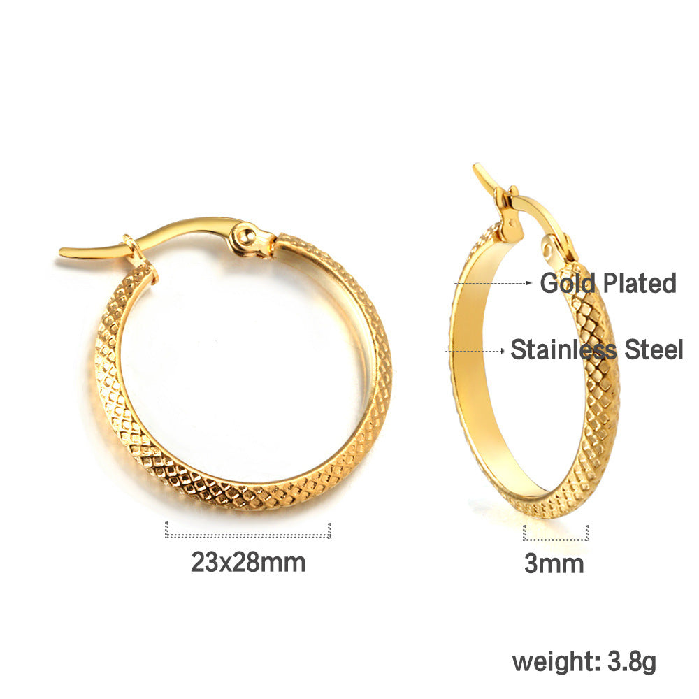 Damen Edelstahl Creolen mit innovativem Bambusdesign Shop Nory