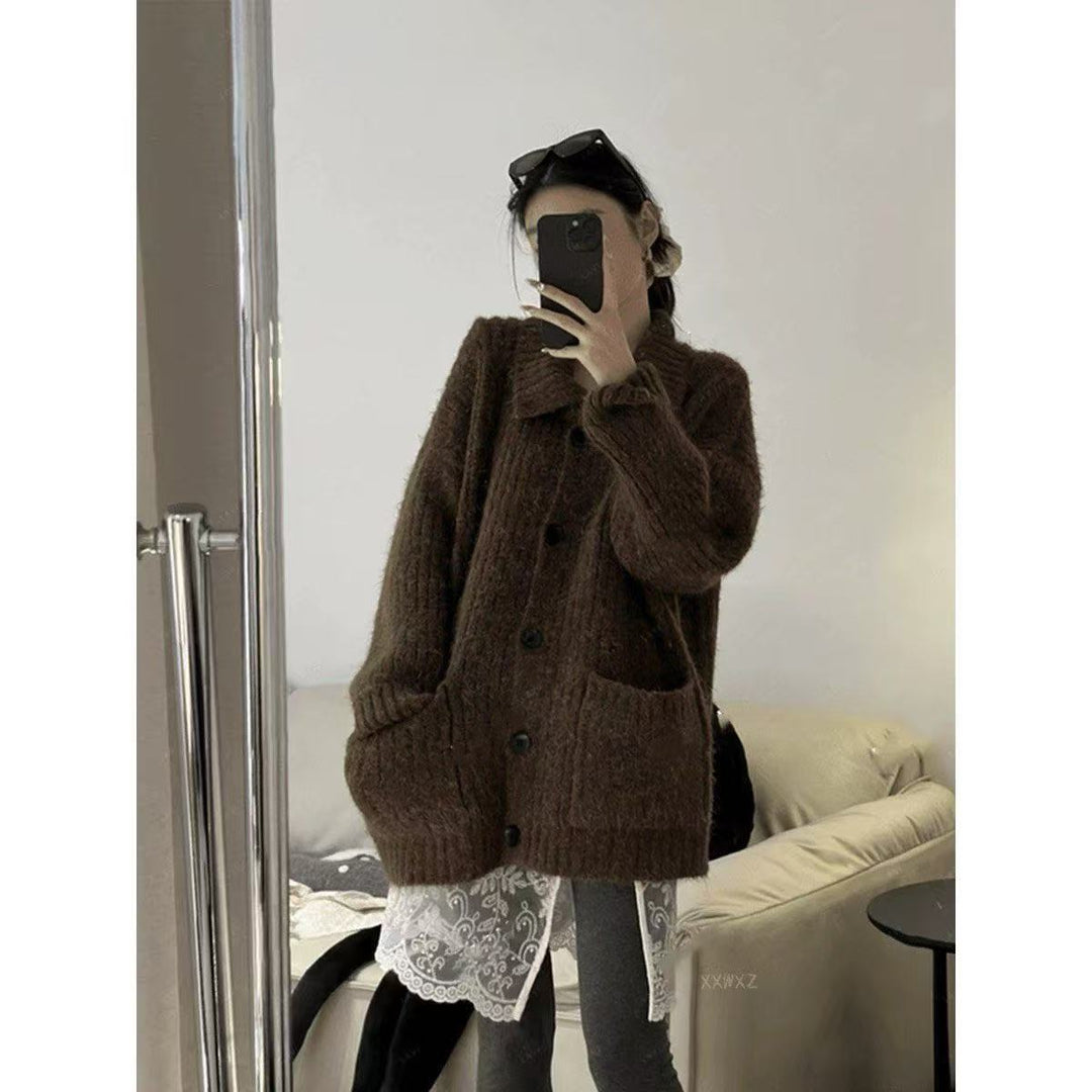 Damen Kuscheliger Grobstrick Cardigan Shop Nory