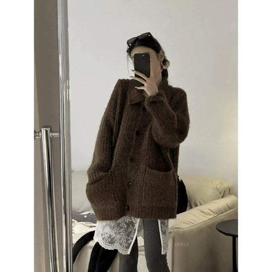 Damen Kuscheliger Grobstrick Cardigan Shop Nory