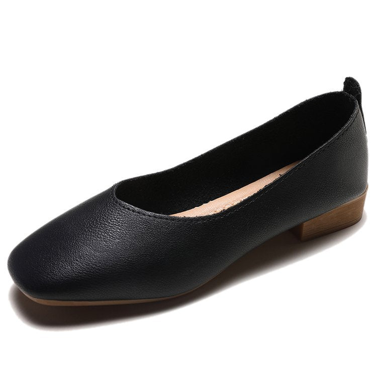 Damen elegante Ballerinas mit quadratischer Spitze und komfortablem Blockabsatz