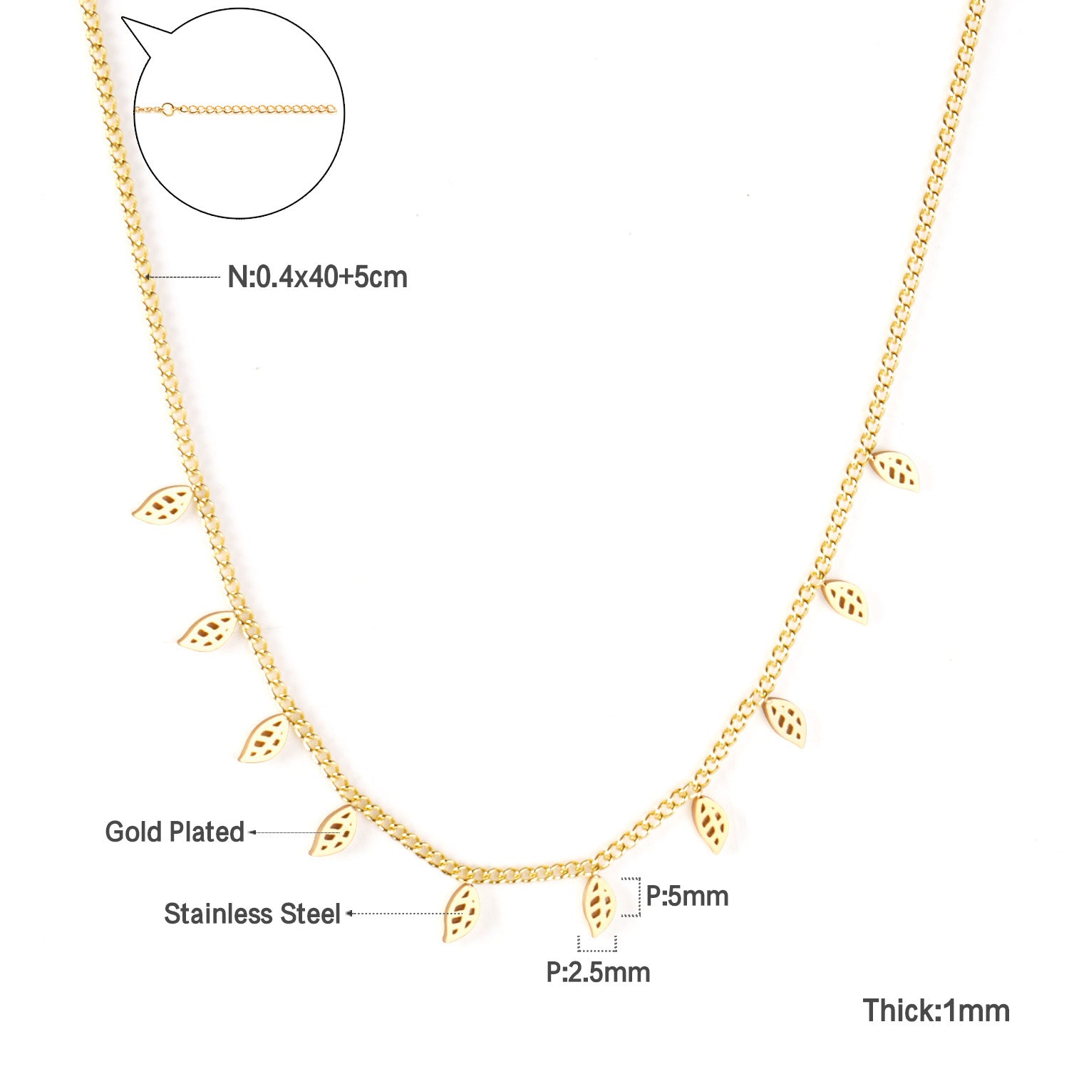 Damen elegante Goldplattierte Halskette mit geometrischen Anhängern Shop Nory