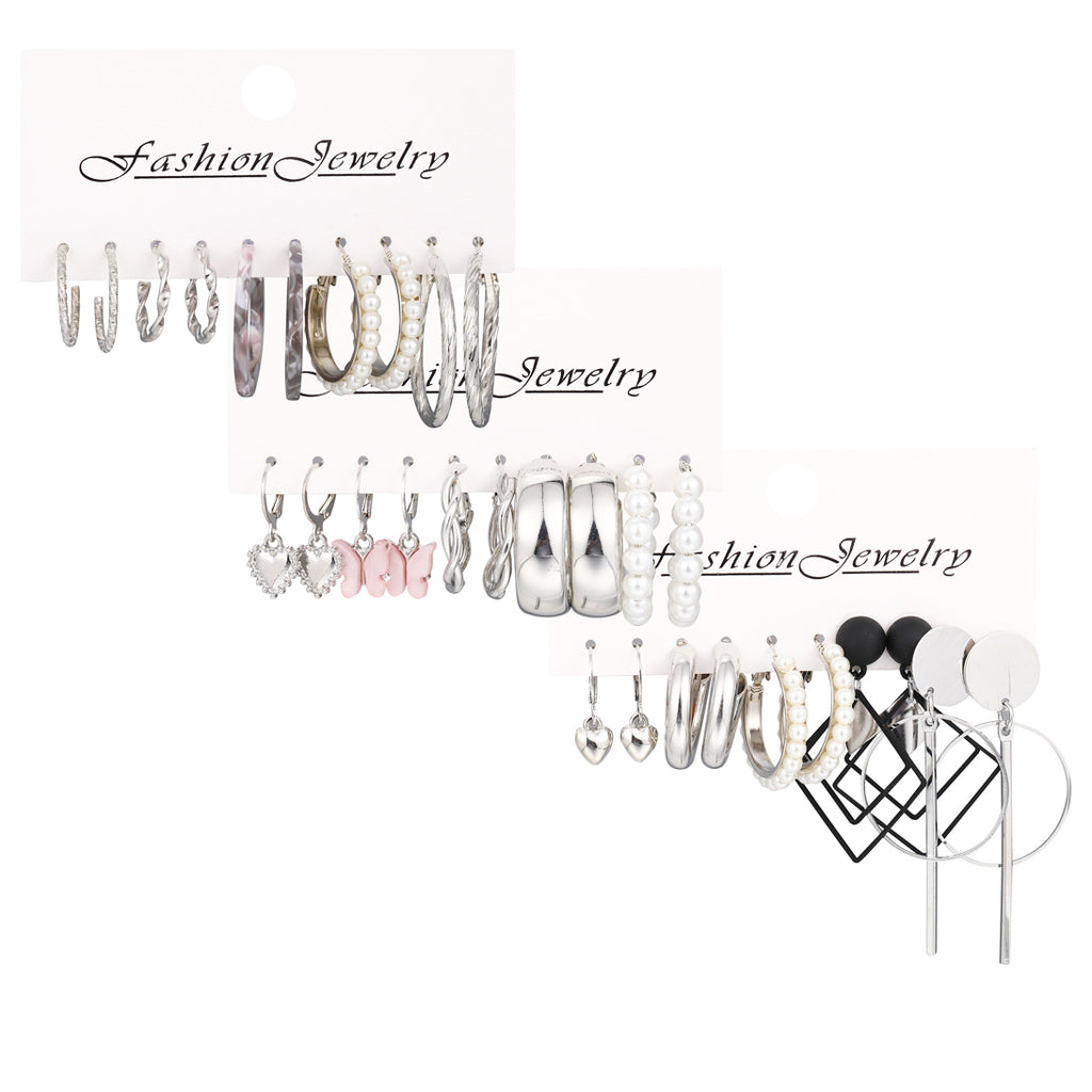 Damen Ohrringe Set mit verschiedenen modernen Designs und elegantem Goldakzent Shop Nory