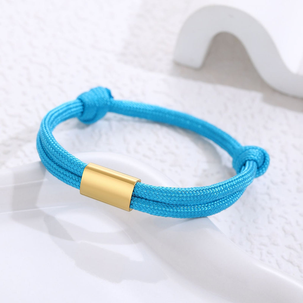 Damen geflochtenes Armband aus robustem Material mit goldener Akzentverschlus Shop Nory