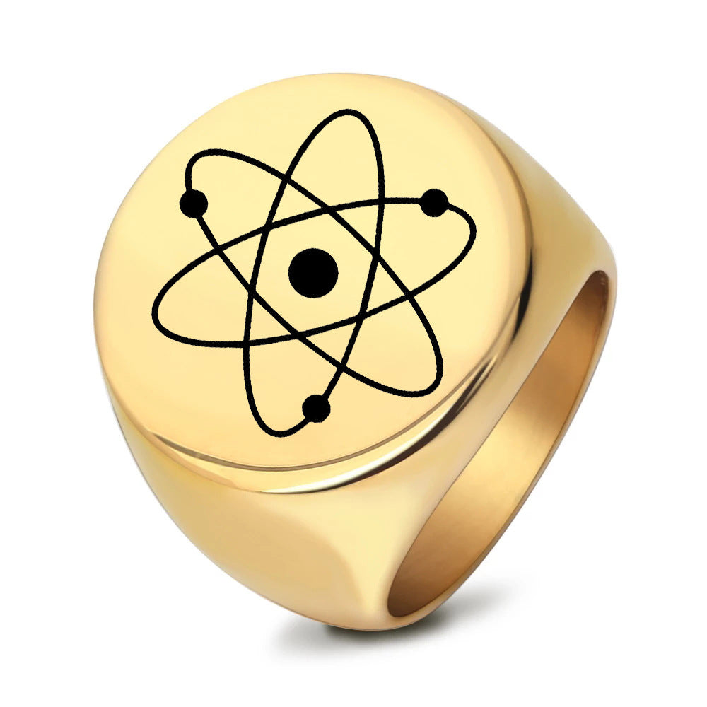Herren Siegelring mit kreativem Atomdesign Shop Nory