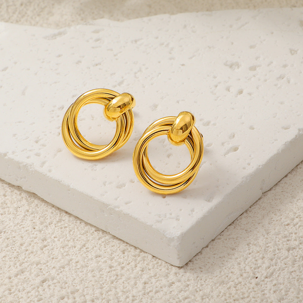 Damen modische Creolen mit doppeltem Spiraldesign Shop Nory