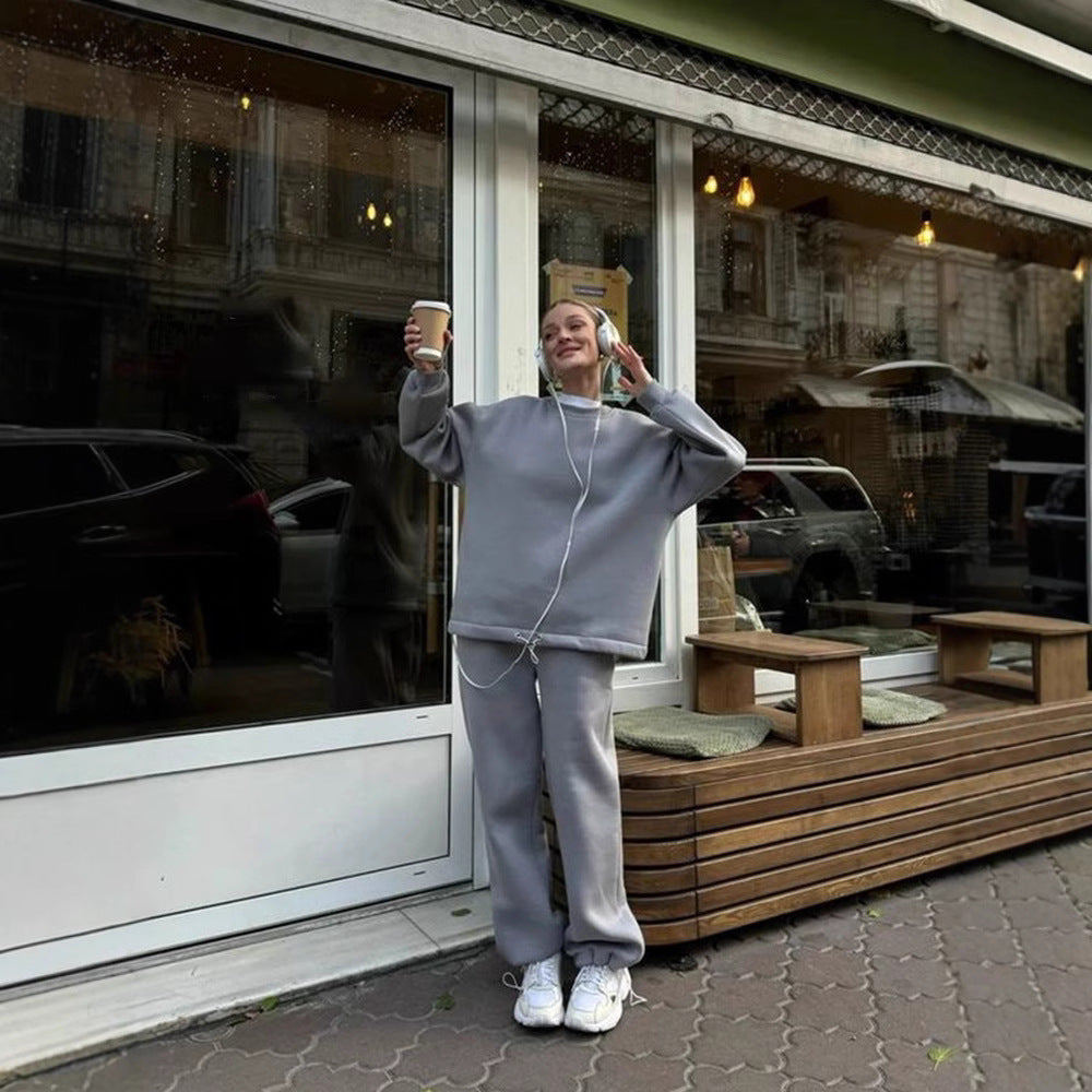 Damen Oversize-Sweatshirt und High-Waist Lounge-Jogginghose Set aus brushed Baumwollmix Shop Nory