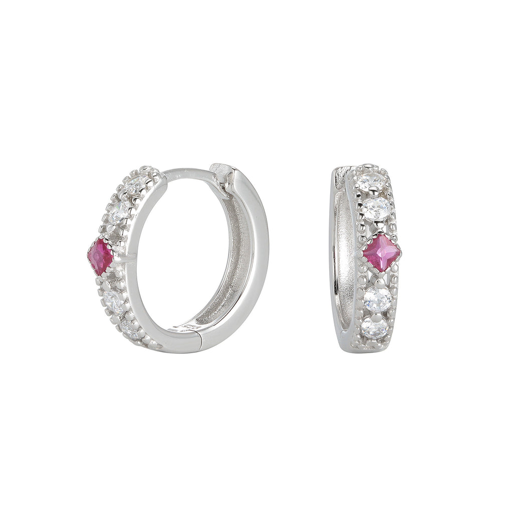 Damen Creolen mit luxuriösem Zirkonbesatz und edlem 925 Sterling Silber Shop Nory
