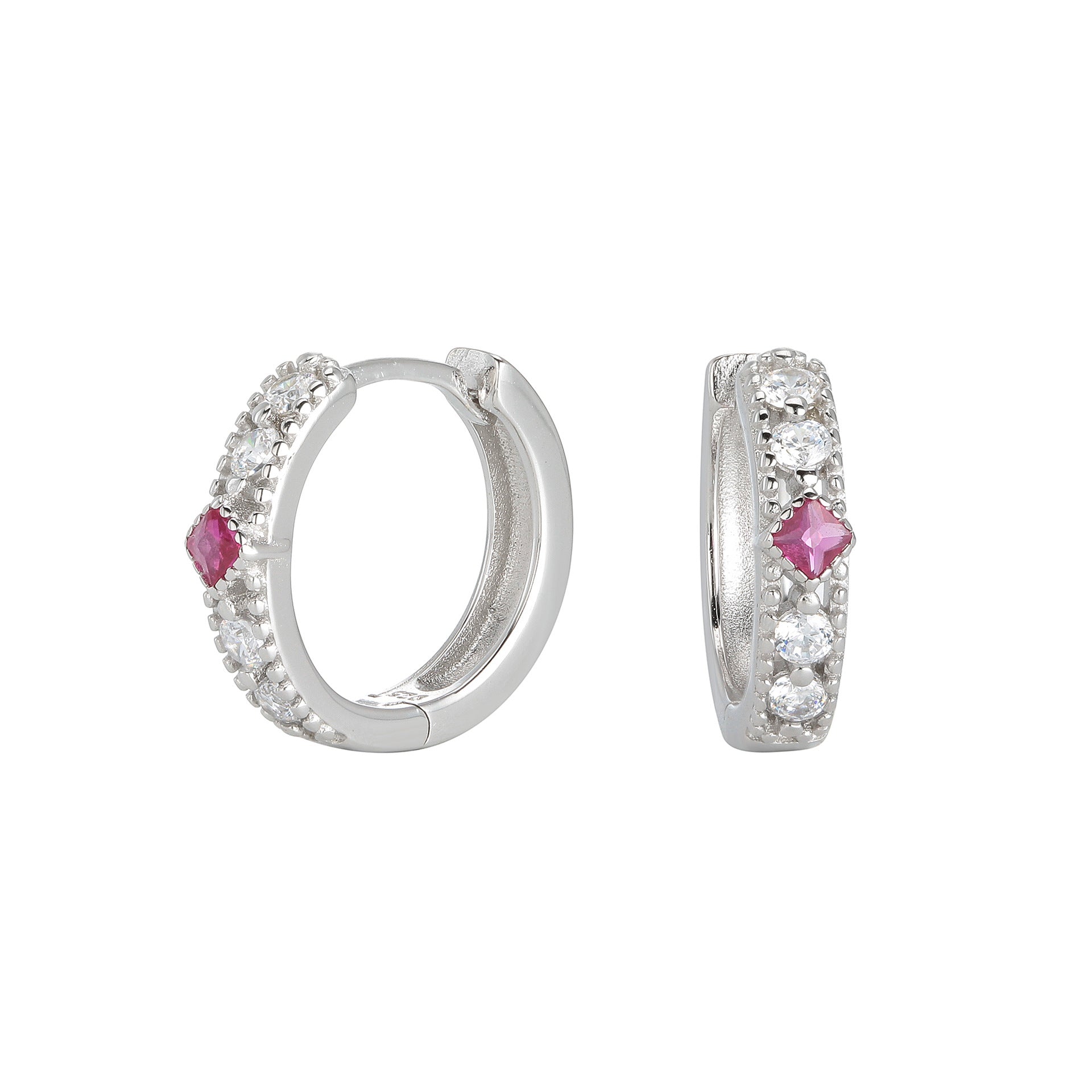 Damen Creolen mit luxuriösem Zirkonbesatz und edlem 925 Sterling Silber Shop Nory
