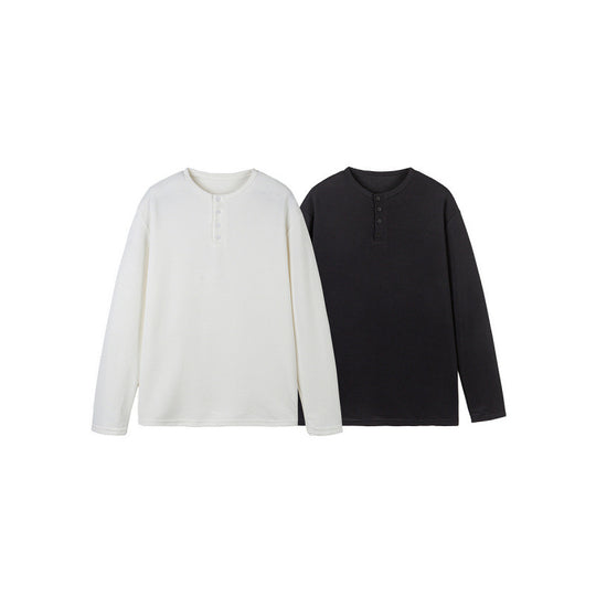 Unisex Thermisches Henley‑Shirt mit Waffelstruktur und langer Arm Shop Nory