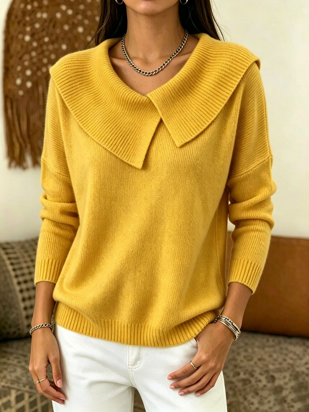Damen Oversized Rollkragenpullover mit asymmetrischem Schalkragen Shop Nory