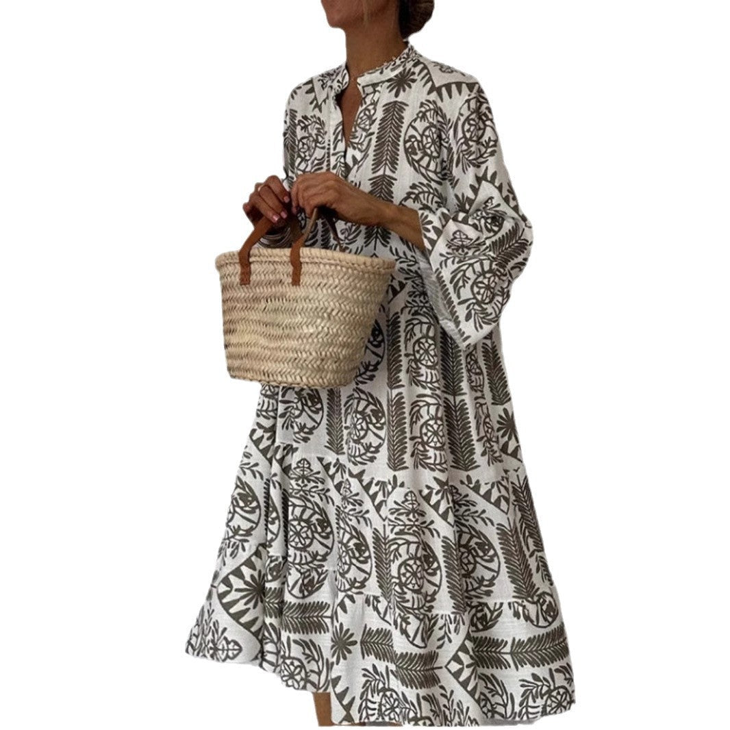 Damen Tunika-Kleid mit floralem Design und lockerer Passform