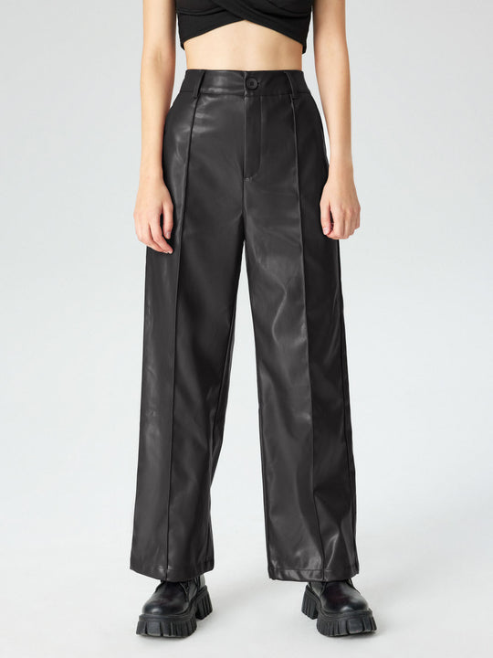 Damen Elegante Kunstlederhose Shop Nory