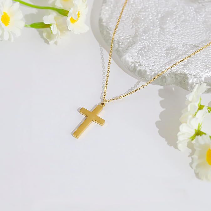 Damen Kreuzanhänger Halskette aus hochwertigem Edelstahl Shop Nory