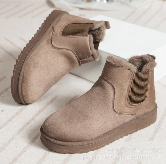 Damen Gefütterte Chelsea-Stiefelette aus Wildlederoptik mit elastischem Einsatz und Profilsohle Shop Nory