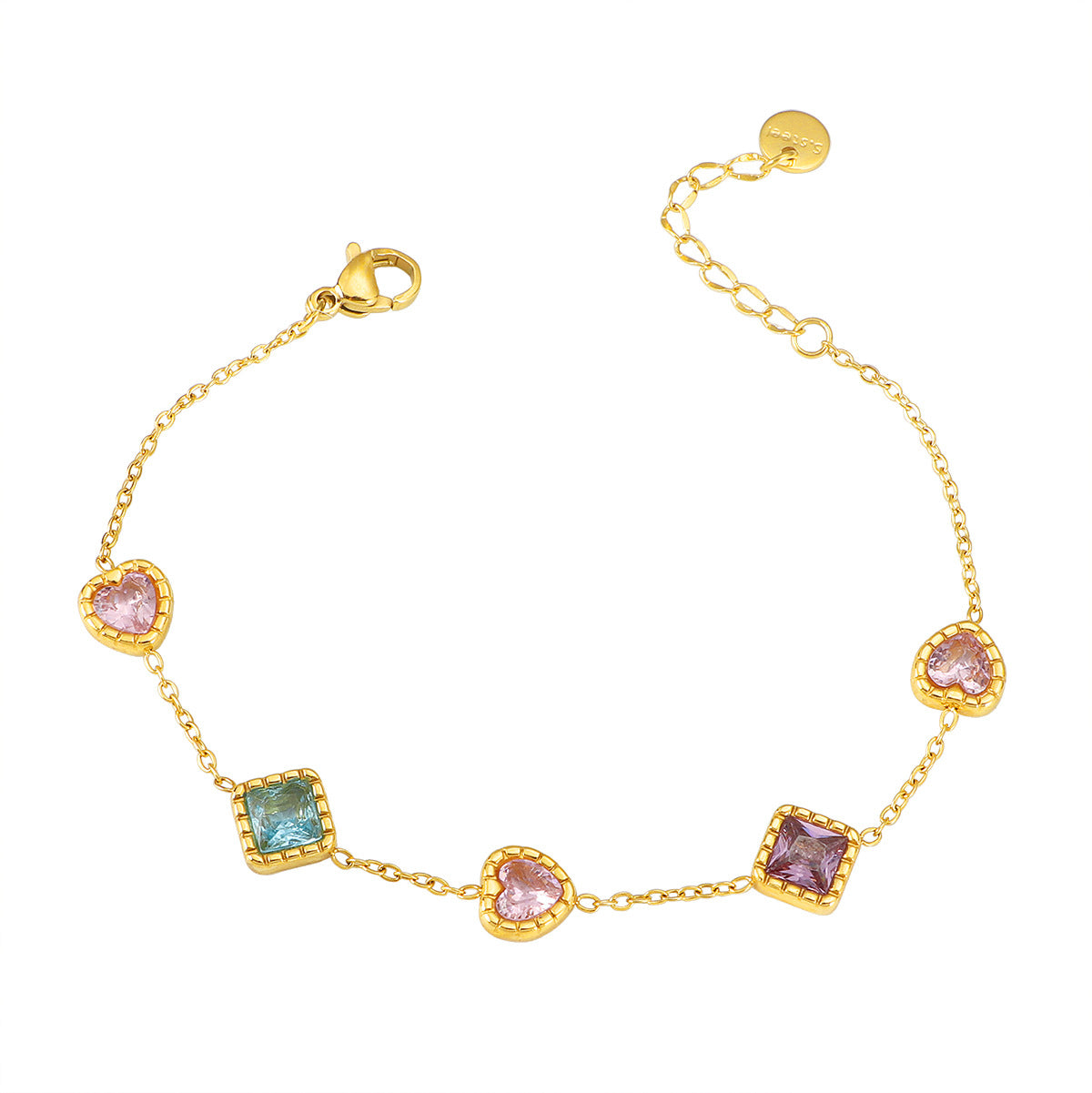 Damen zierliches Armband mit bunten Edelstein-Elementen Shop Nory