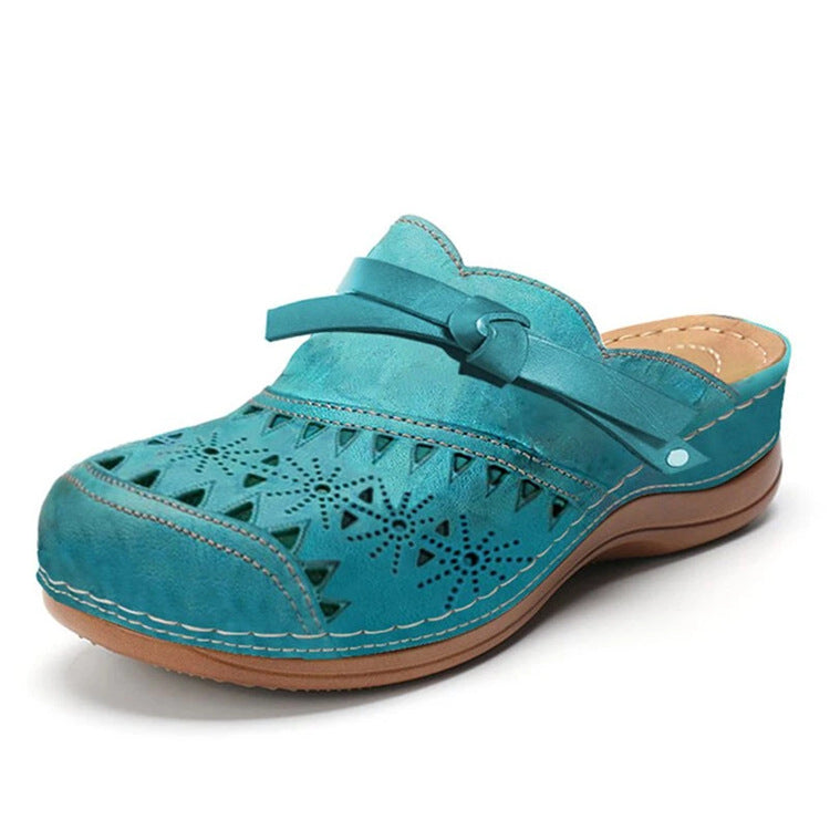 Damen Komfort Clogs mit modischem Lochmuster und dekorativem Riemen