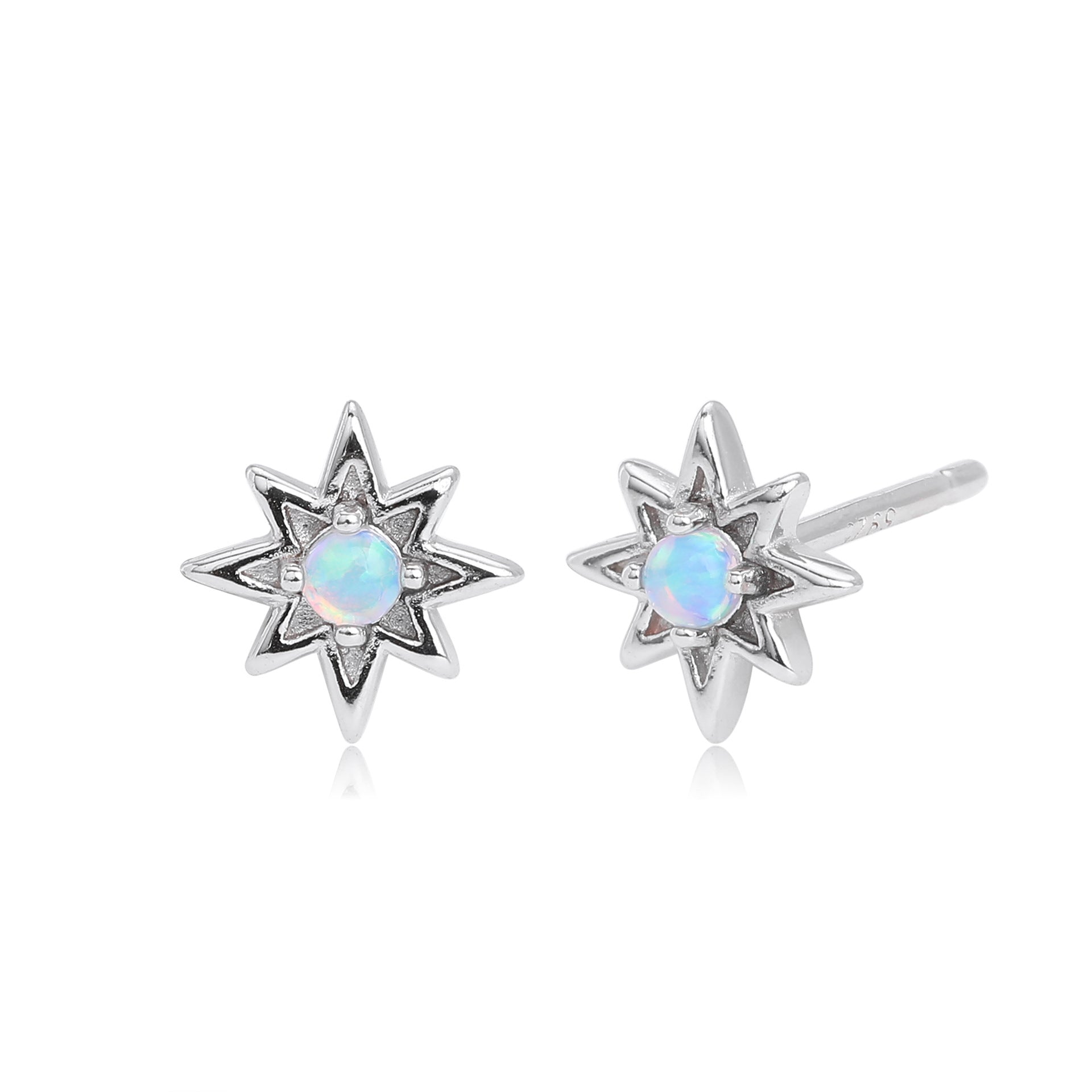 Damen Ohrstecker im kreativem Sonnenstern-Design aus hochwertigem 925 Sterling Silber Shop Nory