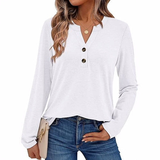 Damen Langarmshirt mit Knopfdetails