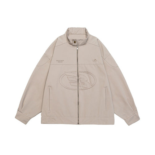Unisex Boxy-Zipjacke im Oversized-Cut mit Stehkragen und tonaler Logoprägung Shop Nory