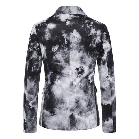 Herren Slim-Fit Sakko mit Aquarell-Print und Ein-Knopf-Verschluss Shop Nory