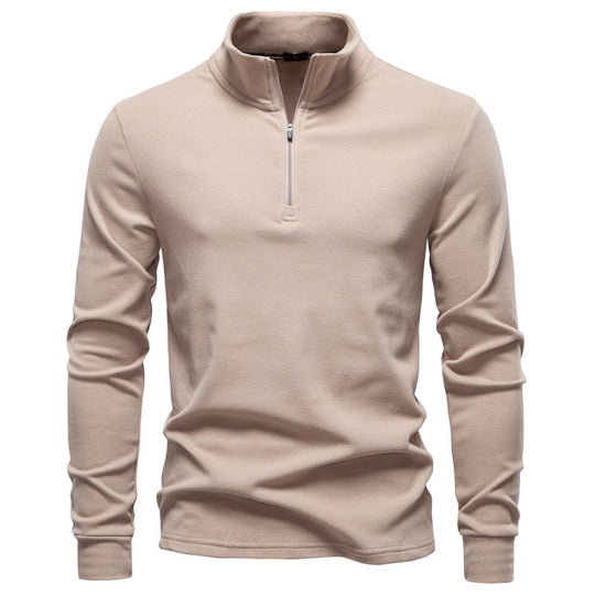 Herren funktionaler Sweatshirt mit hohem Kragen und kurzem Reißverschluss