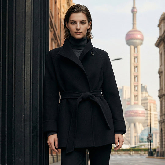 Damen Urbaner Taillierter Mantel Shop Nory