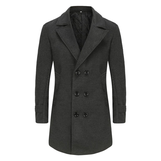 Herren Eleganter Doppelreiher-Mantel mit taillierter Schnittführung und gesteppter Innenfütterung Shop Nory