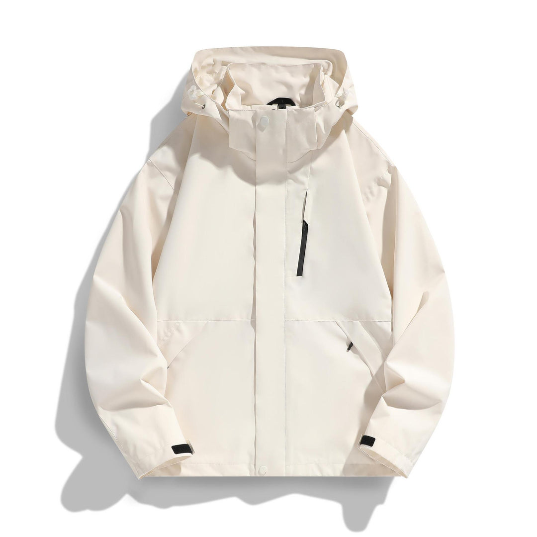 Damen Wasserabweisende Kapuzen‑Übergangsjacke mit verstellbarer Kapuze, verdeckter Frontblende und Multifunktionstaschen Shop Nory
