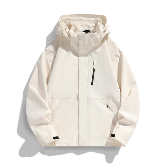 Damen Wasserabweisende Kapuzen‑Übergangsjacke mit verstellbarer Kapuze, verdeckter Frontblende und Multifunktionstaschen Shop Nory