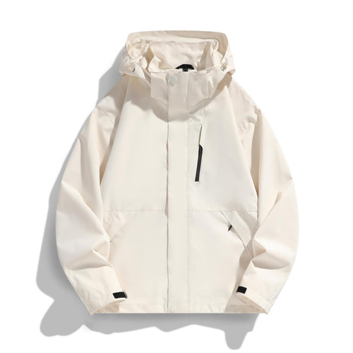 Damen Wasserabweisende Kapuzen‑Übergangsjacke mit verstellbarer Kapuze, verdeckter Frontblende und Multifunktionstaschen Shop Nory