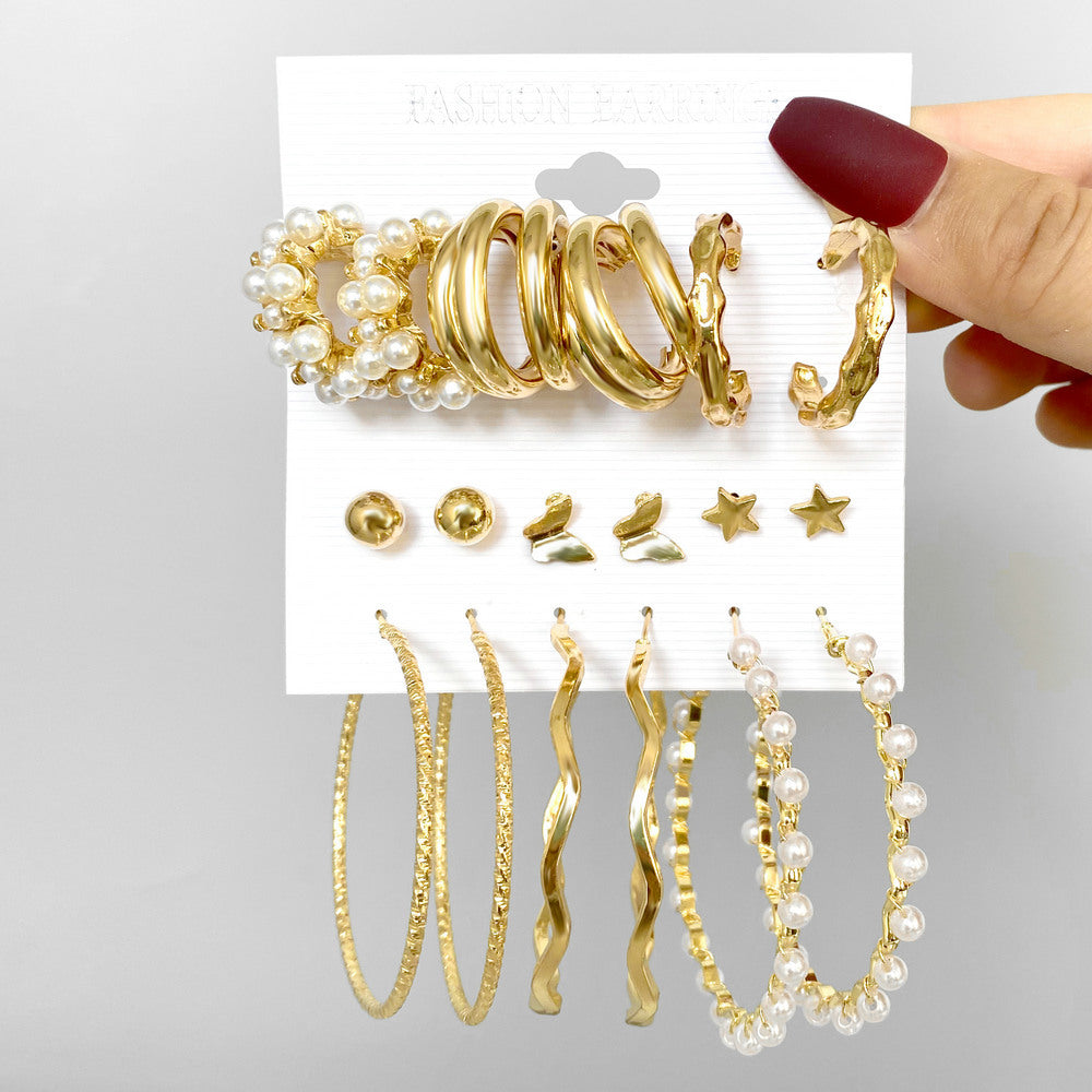 Damen Ohrschmuck Set mit eleganten Perlen- und Herzmotiven Shop Nory