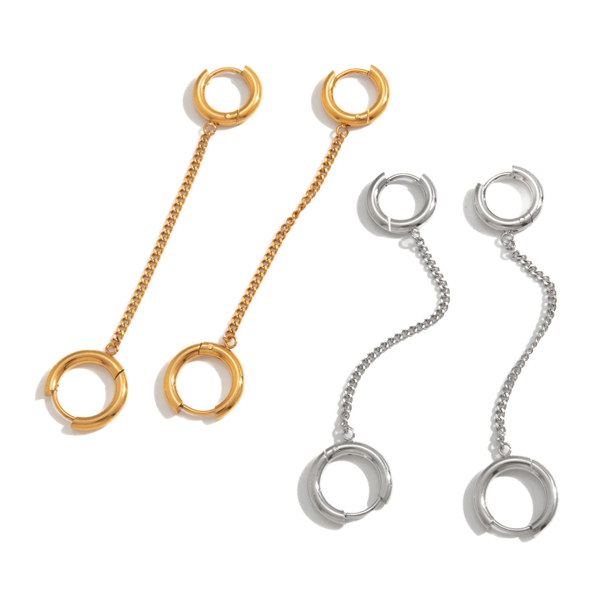 Damen Ohrhänger mit elegantem Kettendesign und hypoallergenem Edelstahl Shop Nory