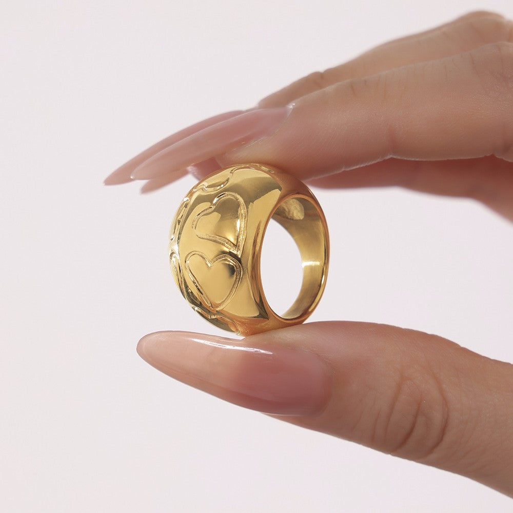 Damenring mit herzförmigem Design aus hochwertigem Edelstahl Shop Nory