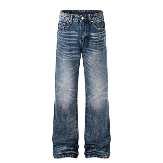 Damen High‑Waist-Jeans im Palazzo‑Schnitt mit Used‑Effekt und Fal­tenoptik Shop Nory