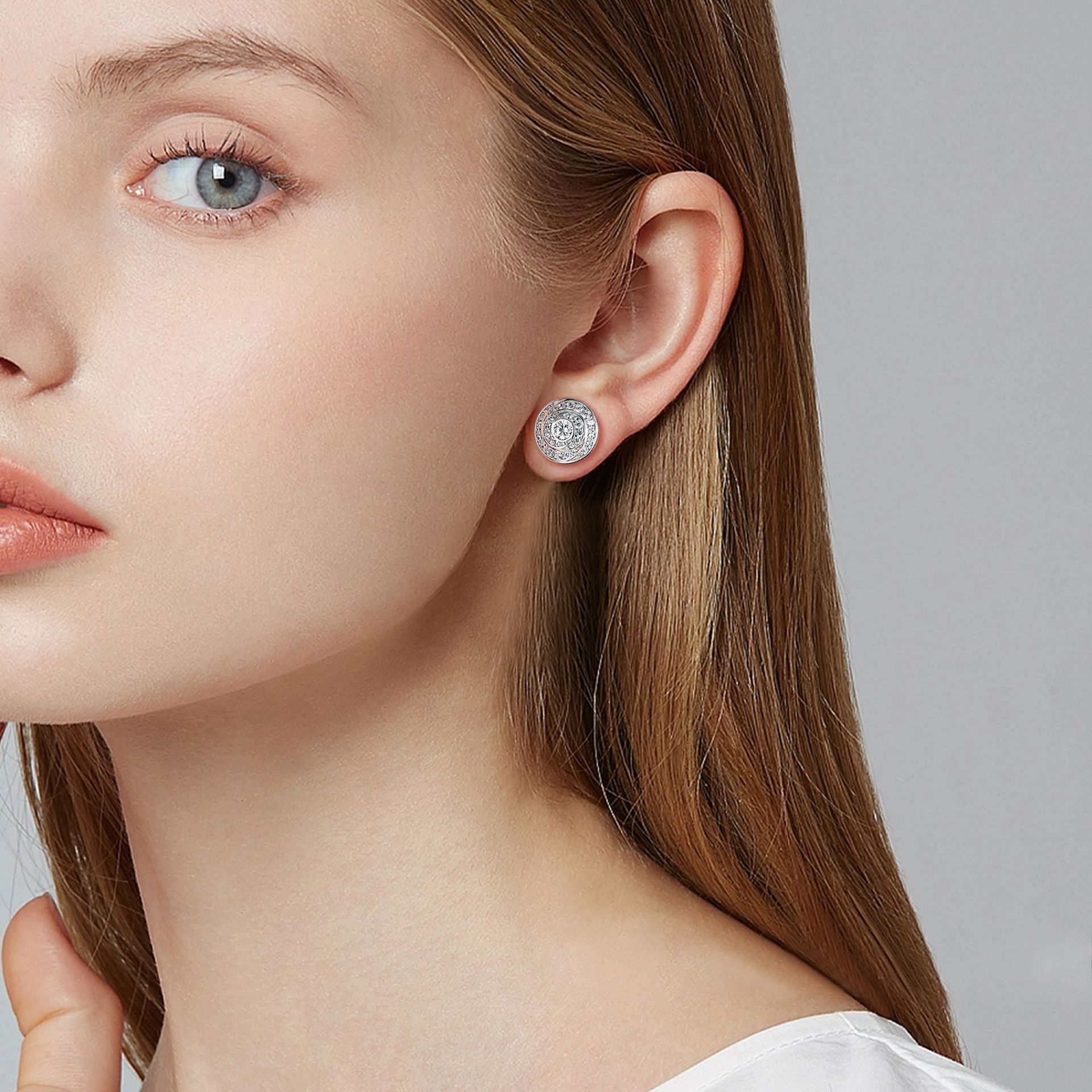 Damen-Ohrstecker mit spiralförmigem Zirkonia-Besatz Shop Nory