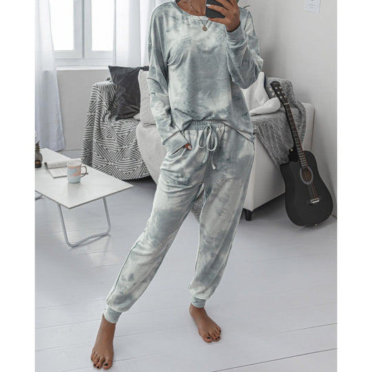 Damen Lässiger Tie-Dye Lounge-Jumpsuit mit Kordelzug und Eingrifftaschen Shop Nory