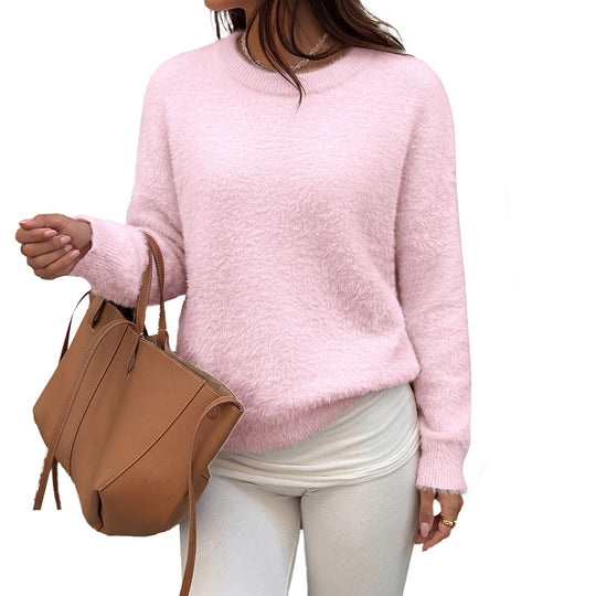 Damen Weicher Strickpullover mit Rundhalsausschnitt Shop Nory