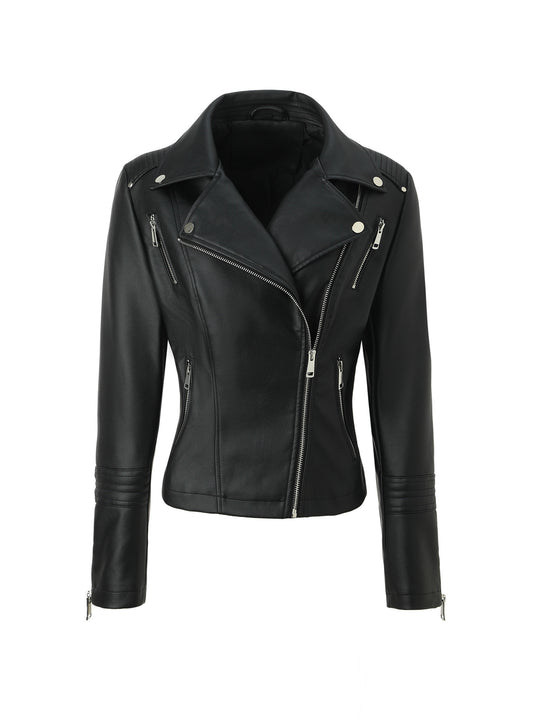 Damen Bikerjacke aus Kunstleder mit taillierter Schnittführung Shop Nory