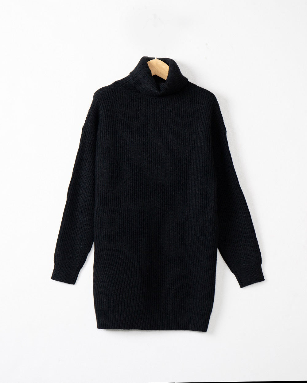Damen Langer Rippstrick-Rollkragenpullover im Oversize-Schnitt Shop Nory