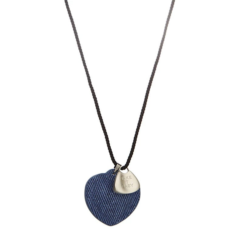 Damen Halskette mit herzförmigem Filzanhänger und Gravur Shop Nory