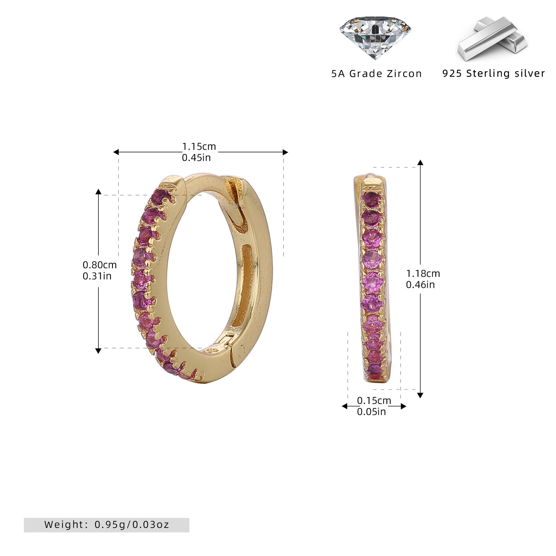 Damen Creolen mit funkelnden Zirkonsteinen in elegantem Design Shop Nory
