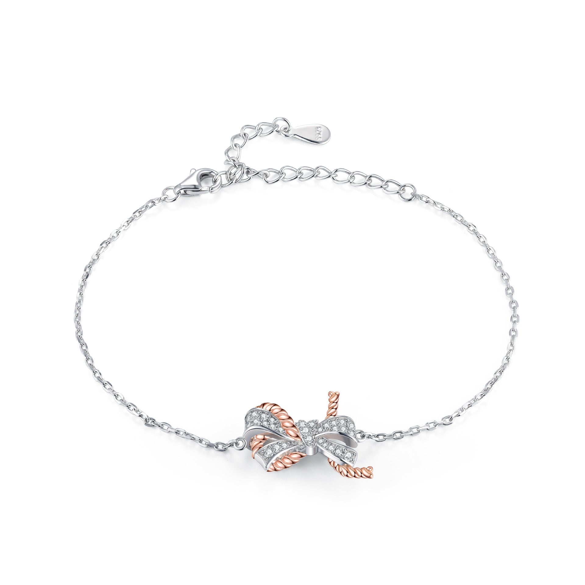 Damenarmband mit funkelndem Schleifenmotiv und Zirkonia-Besatz Shop Nory