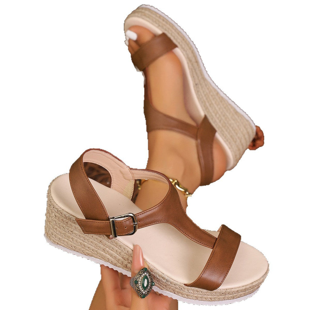 Damen Wedge-Sandalen mit luftiger Sohle und verstellbarem Riemen