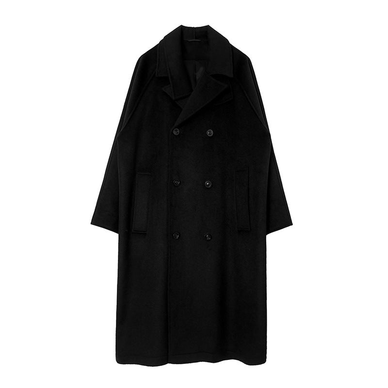 Herren Wollmantel im weiten Schnitt mit doppelreihiger Knopfleiste und weitem Revers Shop Nory