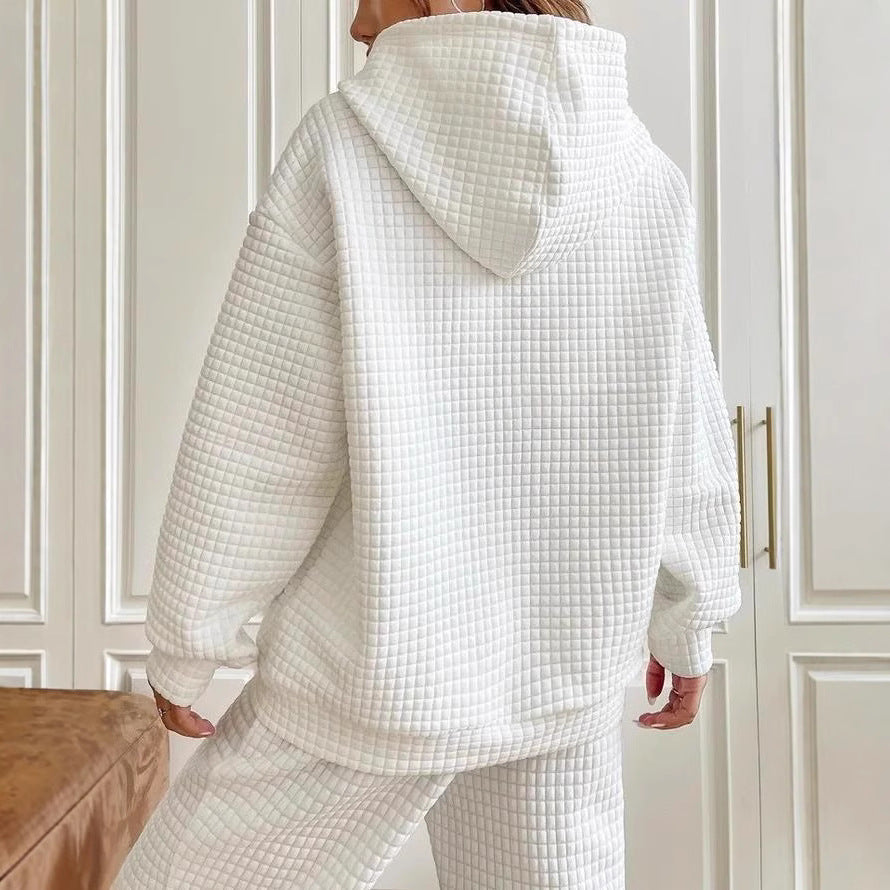 Damen lässiger Hoodie mit strukturierter Oberfläche und praktischer Kängurutasche