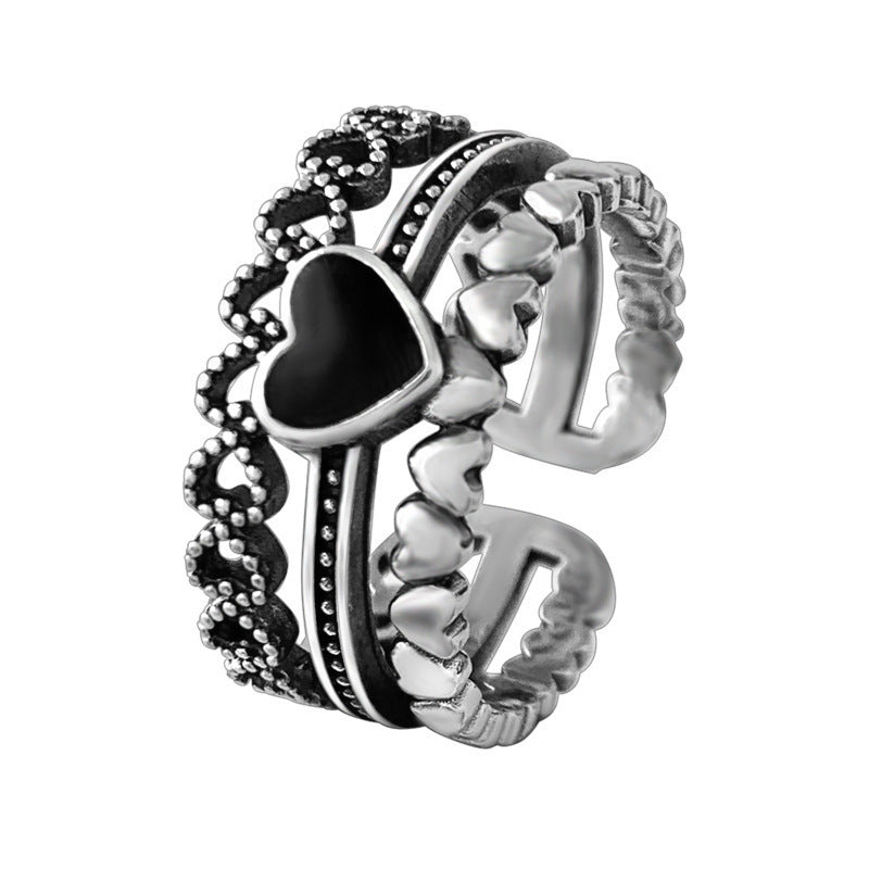 Damen Offener Ring mit verspieltem Herz-Design und feinen Details Shop Nory